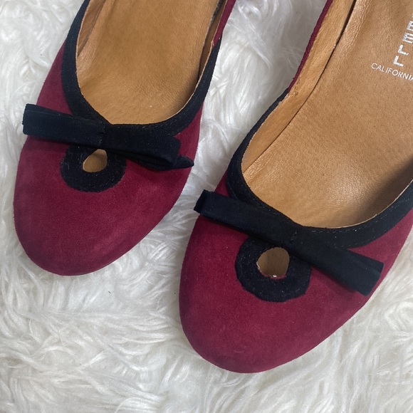 JEFFREY CAMPBELL BURGUNDY WEDGE SUEDE SHOES - Picture 4 of 10